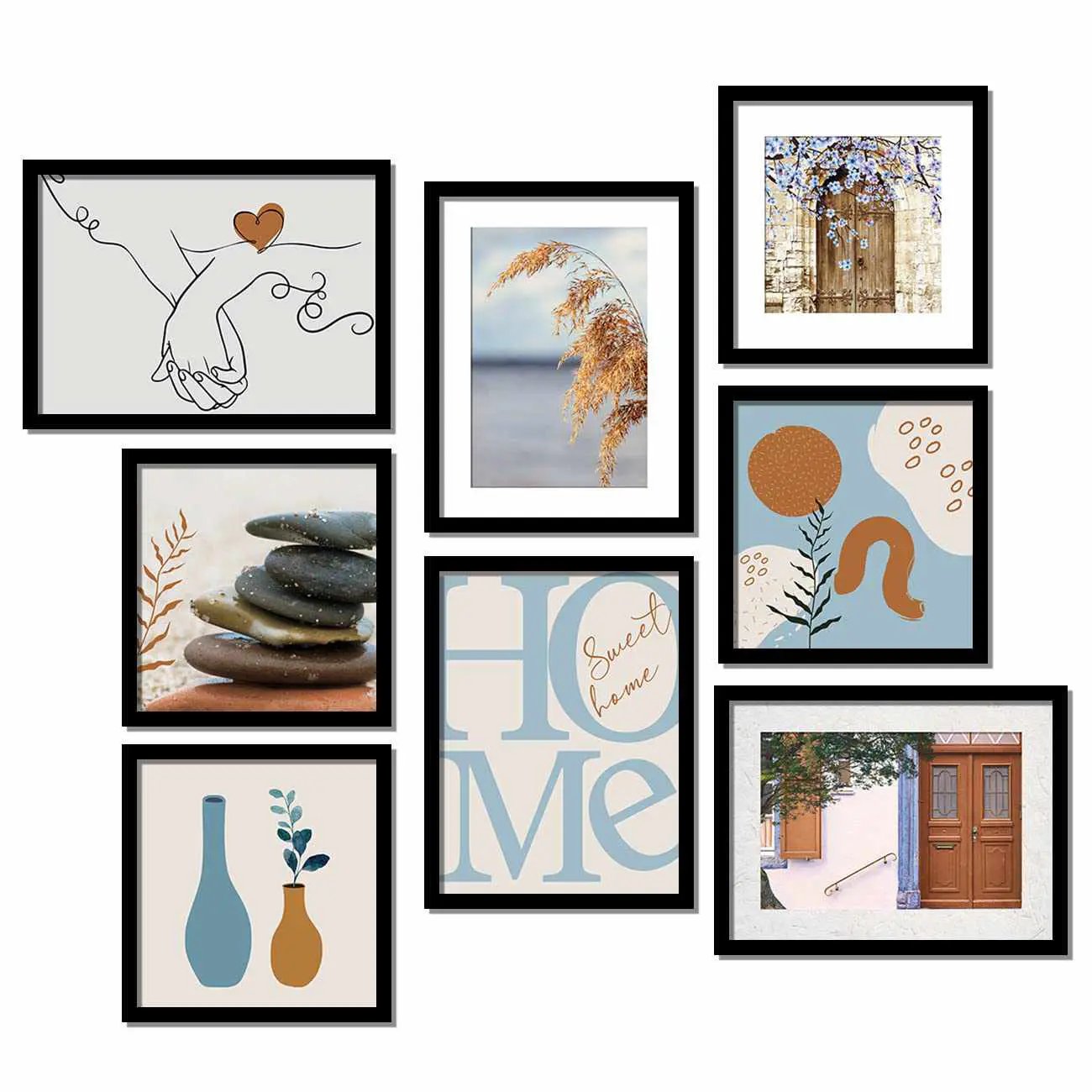 View of Minimal Art Wall Decor Framed Paintings for Bedroom Living Room - Kotart