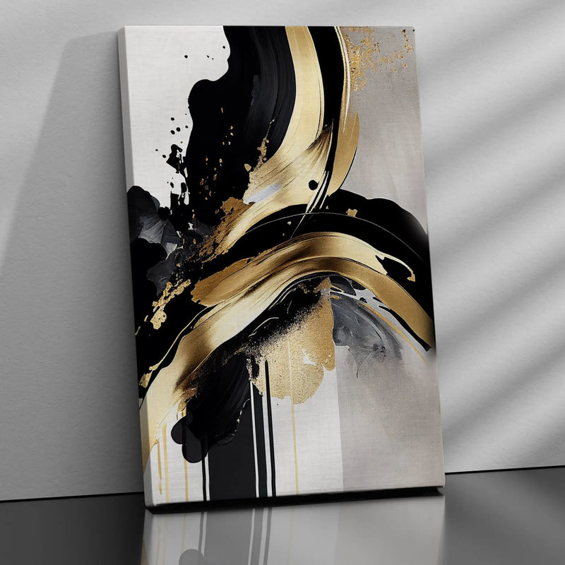 Modern Abstract Art Canvas Painting - Golden Art For Living Room Bedroom Home Offices Studio and Salon Wall Decor-Kotart