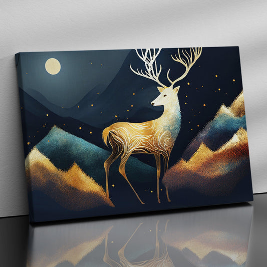Vibrant Deer in Forest Canvas Art - Large Canvas Painting for Wall