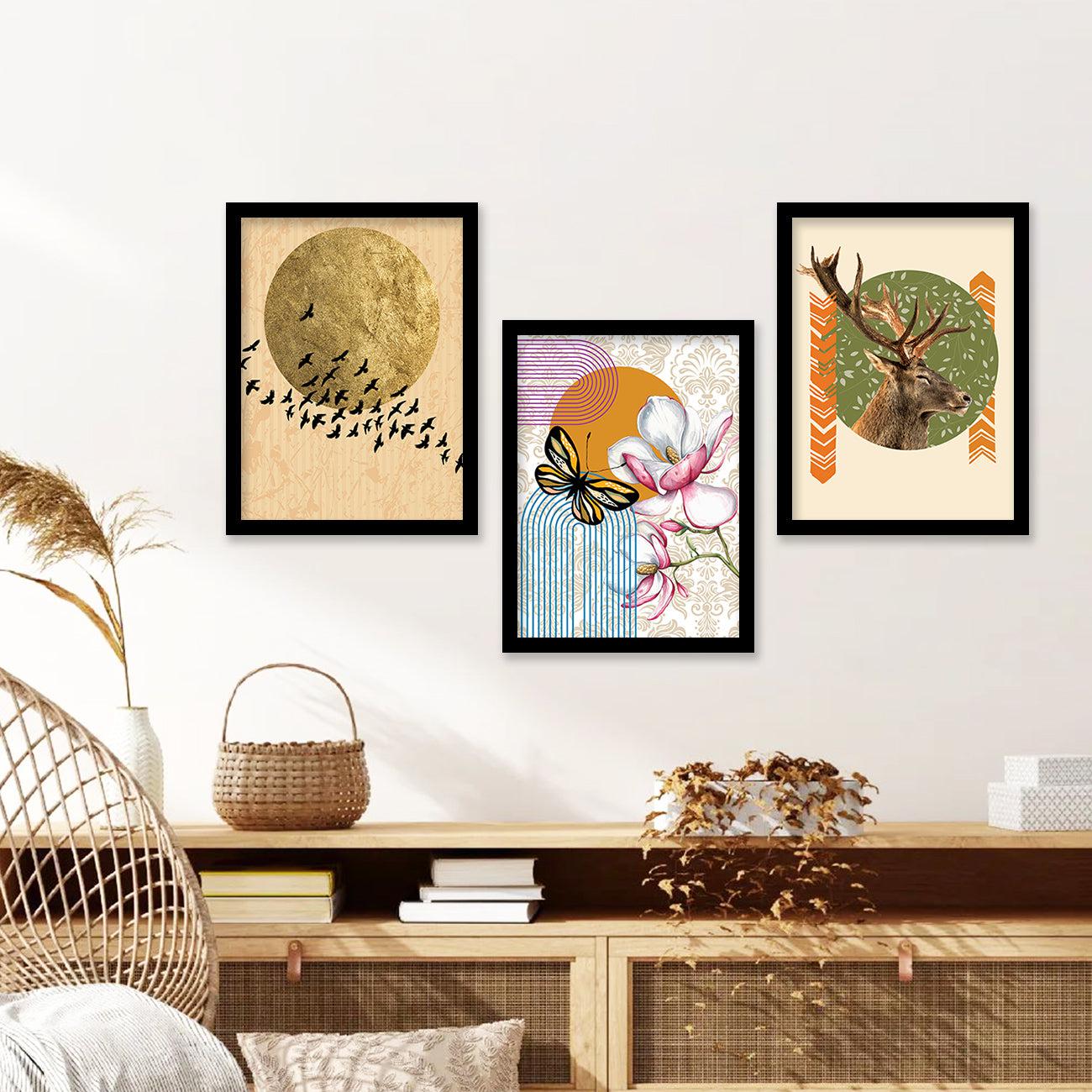 Modern Abstract Framed Prints for Living Room Wall Decor-Kotart