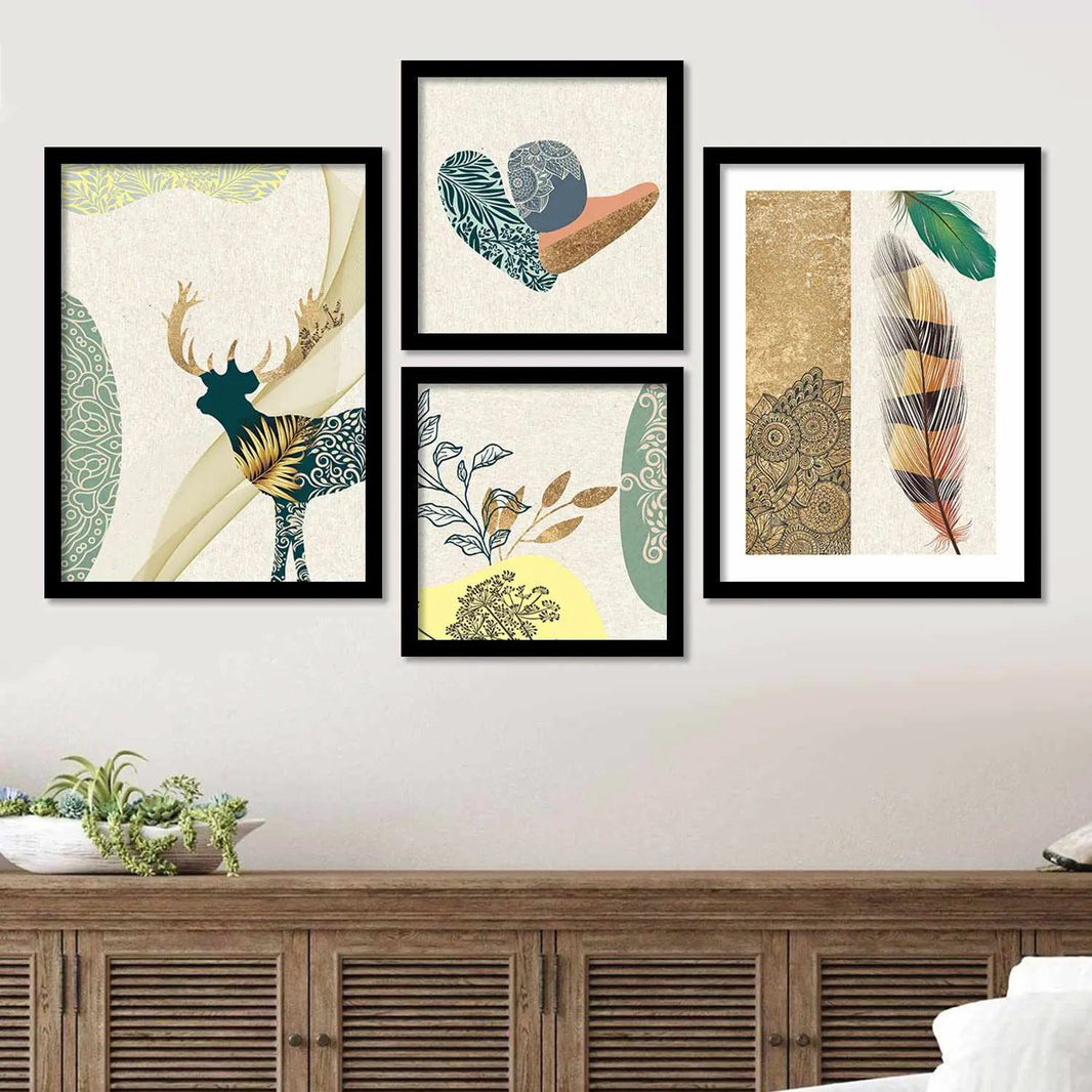 Modern Art Abstract Framed Prints for Living Room Wall Decor