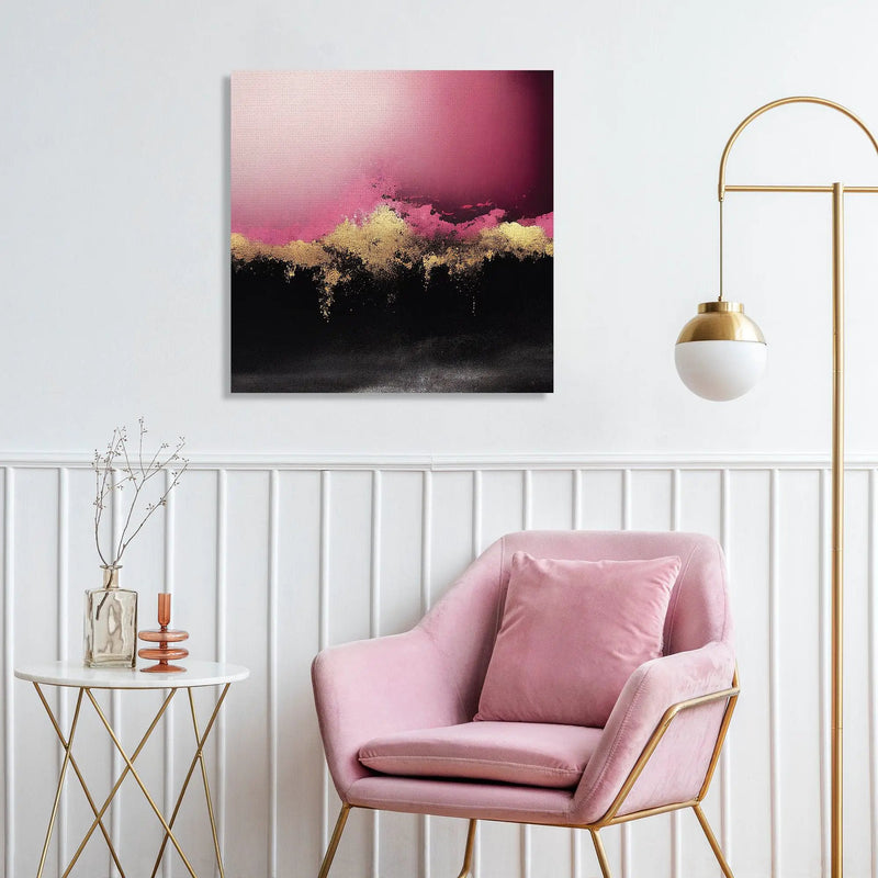 Modern Art Canvas Painting | Abstract Art in Pink & Golden-Kotart