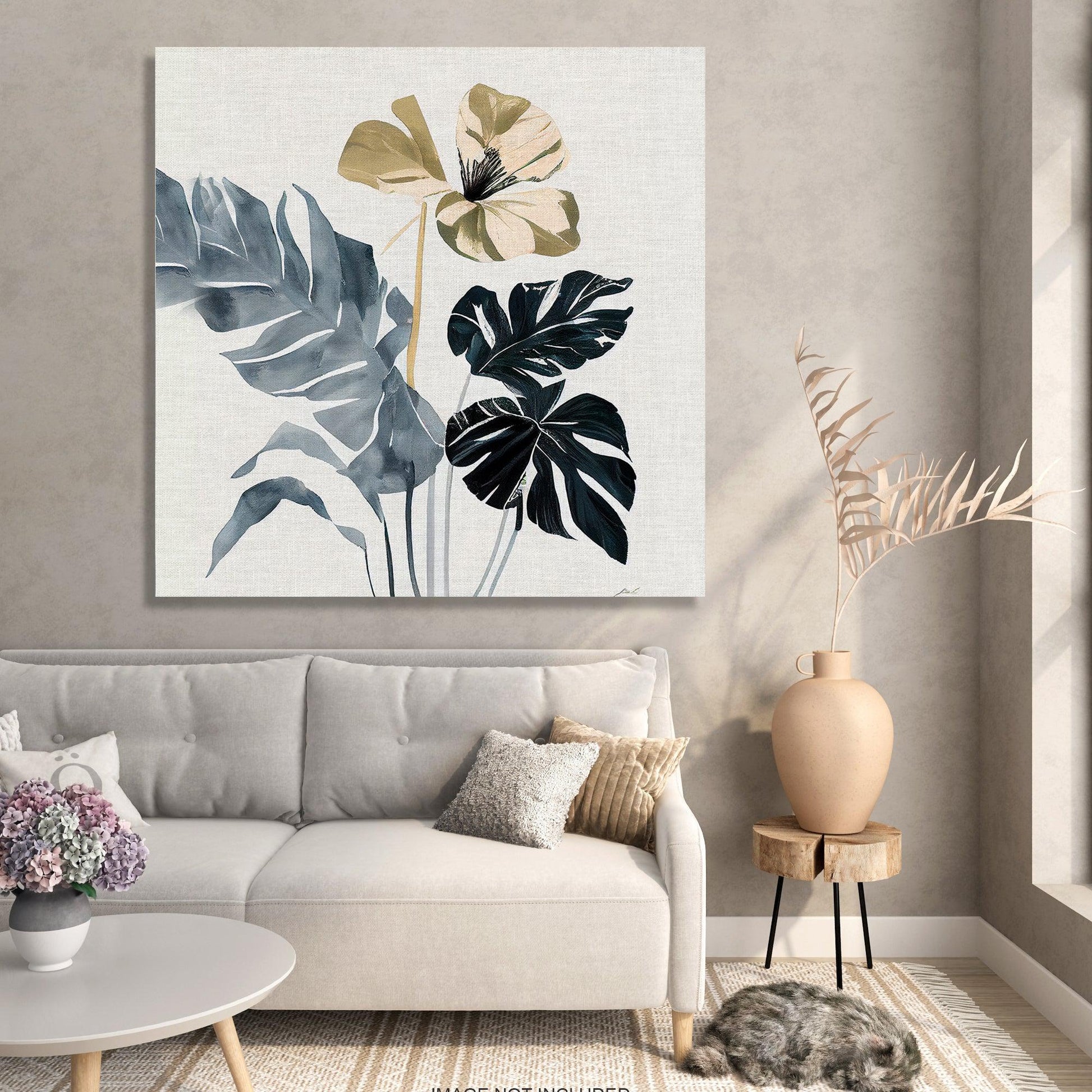 Modern Art Canvas Painting - Nature Inspired Exotic Leaf's Canvas Paintings for Living Room Bedroom Home and Office Wall Decor-Kotart