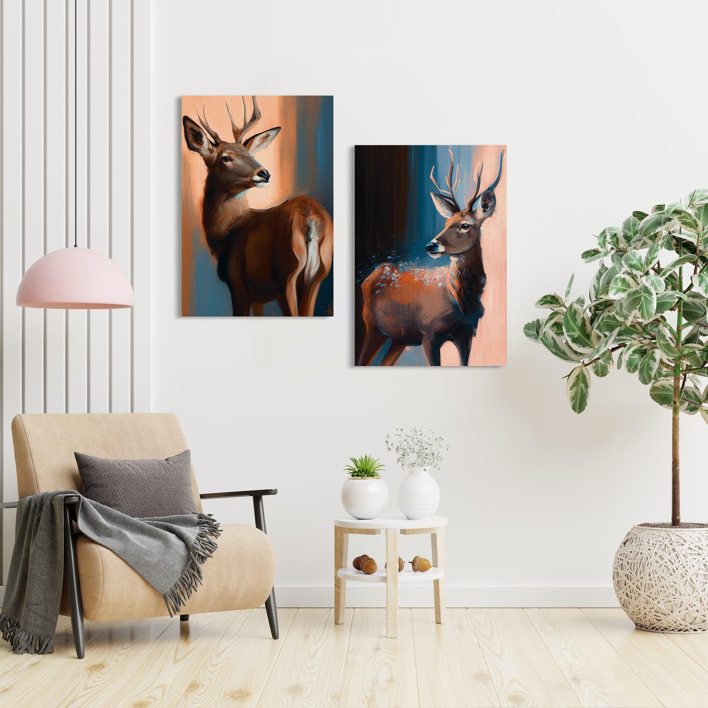 Modern Art Canvas Painting - Vibrant Deer Canvas Art-Kotart