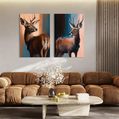 Modern Art Canvas Painting - Vibrant Deer Canvas Art-Kotart