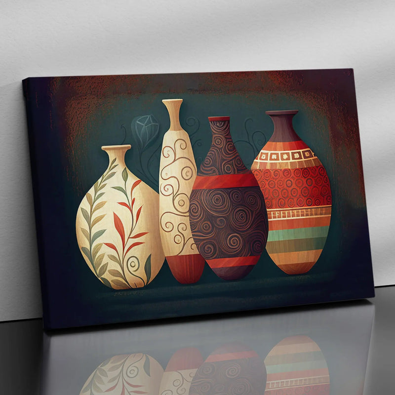 Modern Art Canvas Painting for Home Living Room Wall Decor - Beautiful Vases Pots Printed Home Decor Canvas Paintings-Kotart