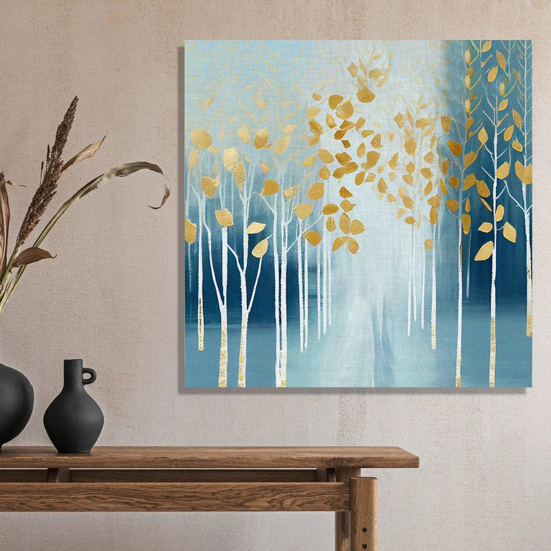 Modern Art Canvas Paintings for Living Room Wall Decor - Nature Inspired Golden Painting-Kotart