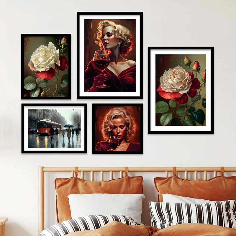 Modern Art Floral Paintings with Frame - Marilyn Painting for Gallery Wall Decor-Kotart