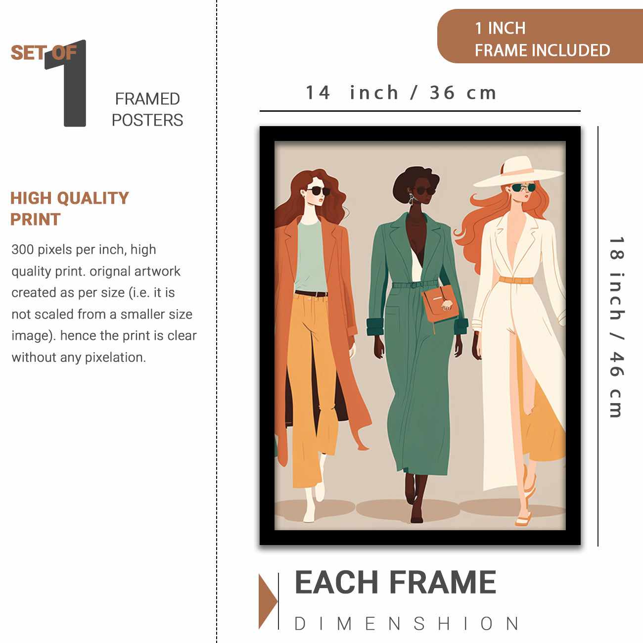 Modern Art Gallery Wall Posters with Frame for Home and Office Wall Decor - Fashion Framed Posters-Kotart