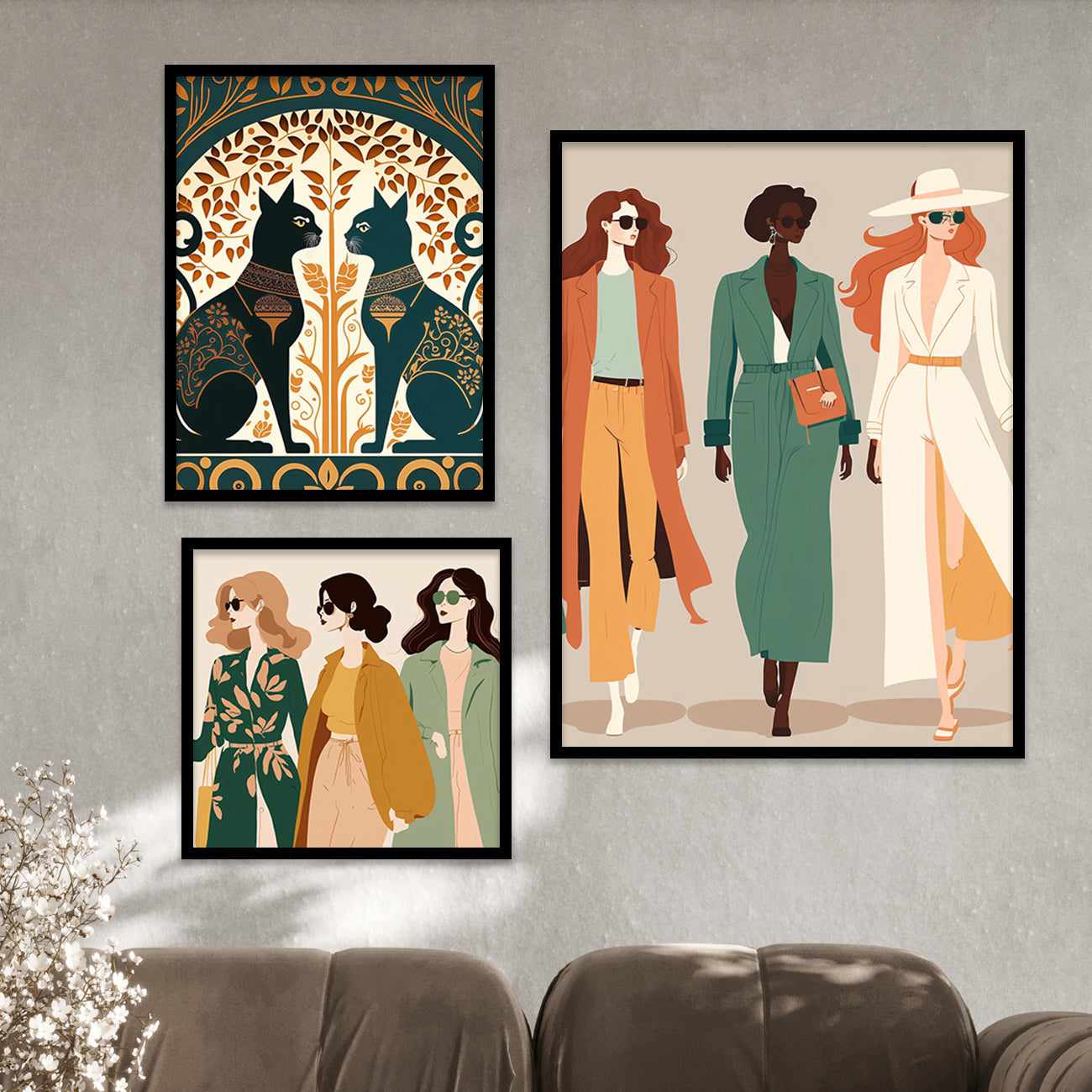 Modern Art Gallery Wall Posters with Frame for Home and Office Wall Decor - Fashion Framed Posters-Kotart