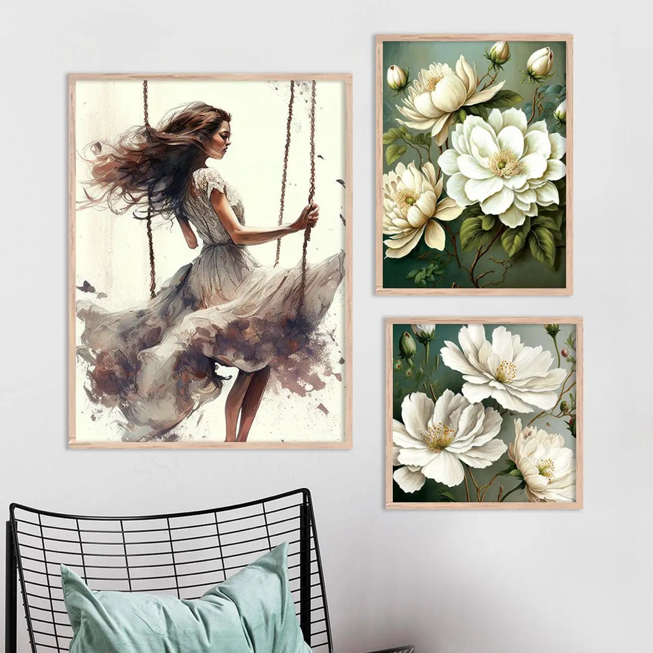 Modern Art Prints for Living Room Wall Decor - Floral Prints by Kotart