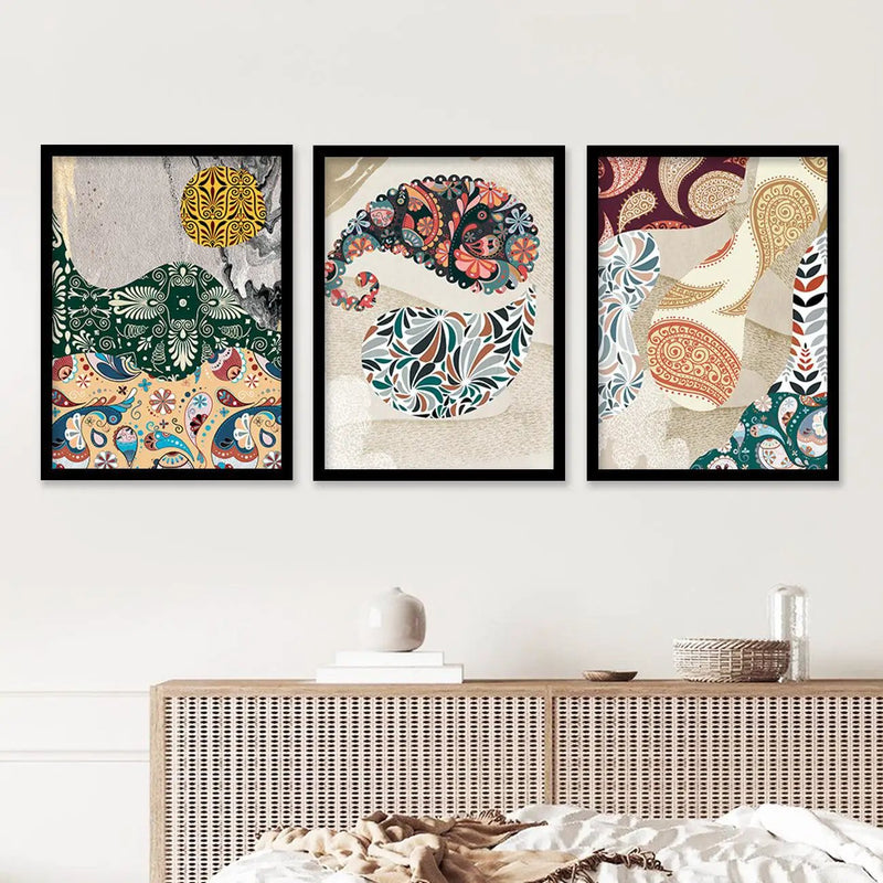 Modern Art Prints with Frame Combo, Set of 3 by Kotart store