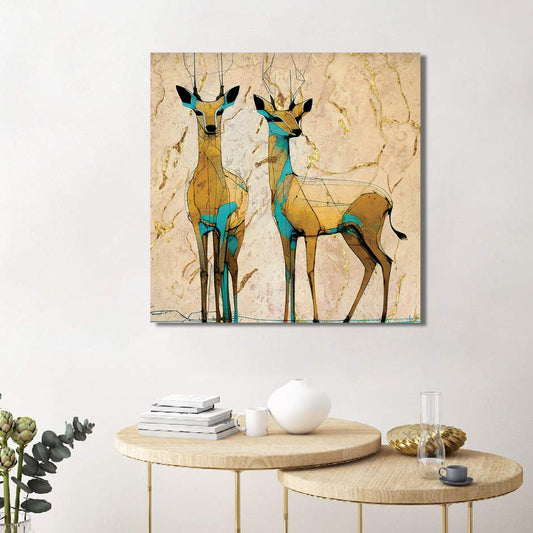 Modern Canvas Painting - Abstract Deer Canvas Art-Kotart