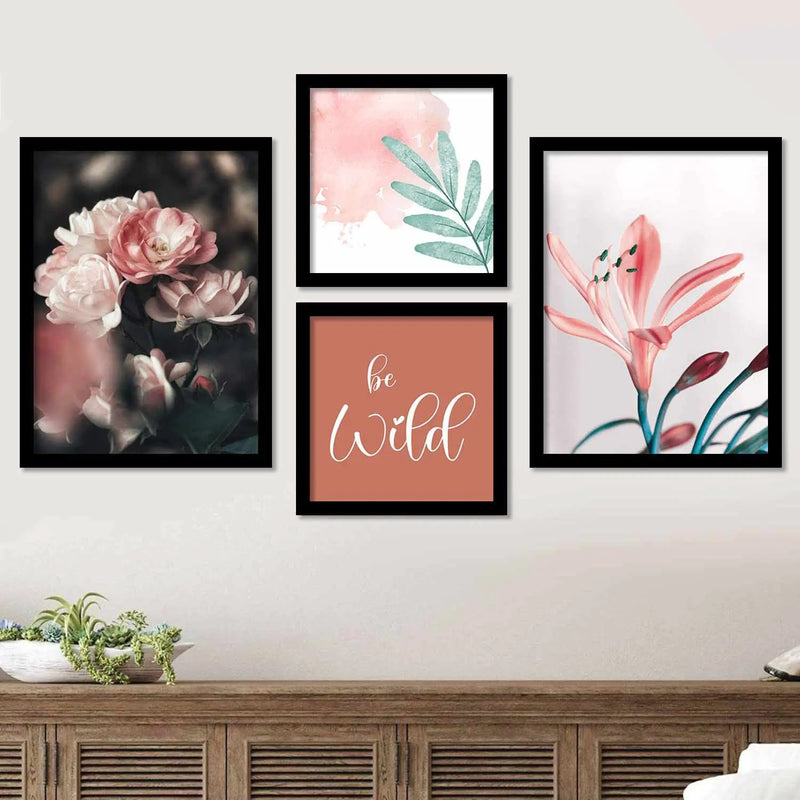 Modern Flowery Fun - Elegant Flower Theme Art Prints with Frame-Kotart