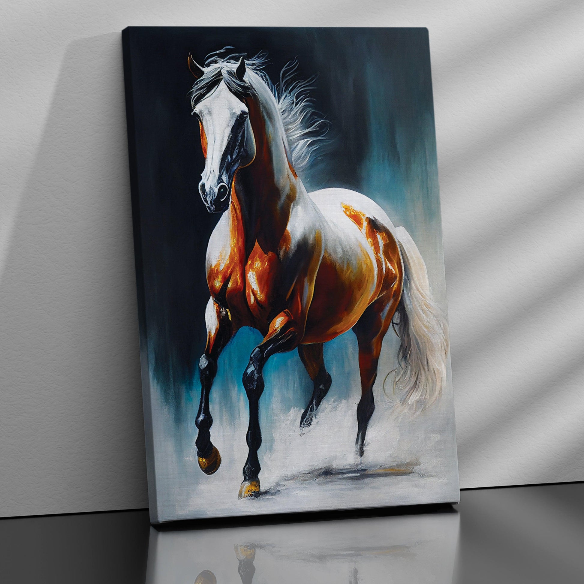 Modern Horse Canvas Art Painting - Big Size Canvas Art - Running Horse -  Kotart