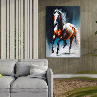 Modern Horse Canvas Art Painting - Big Size Canvas Art - Running Horse Canvas Paintings-Kotart