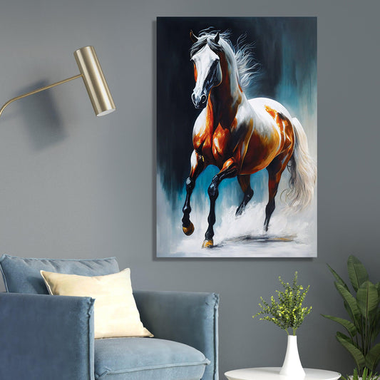 Modern Horse Canvas Art Painting - Big Size Canvas Art - Running Horse Canvas Paintings-Kotart