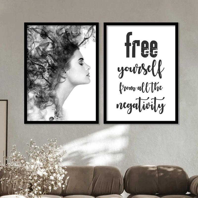 Modern Motivational Quotes Wall Posters with Frame for Home Wall Decor-Kotart