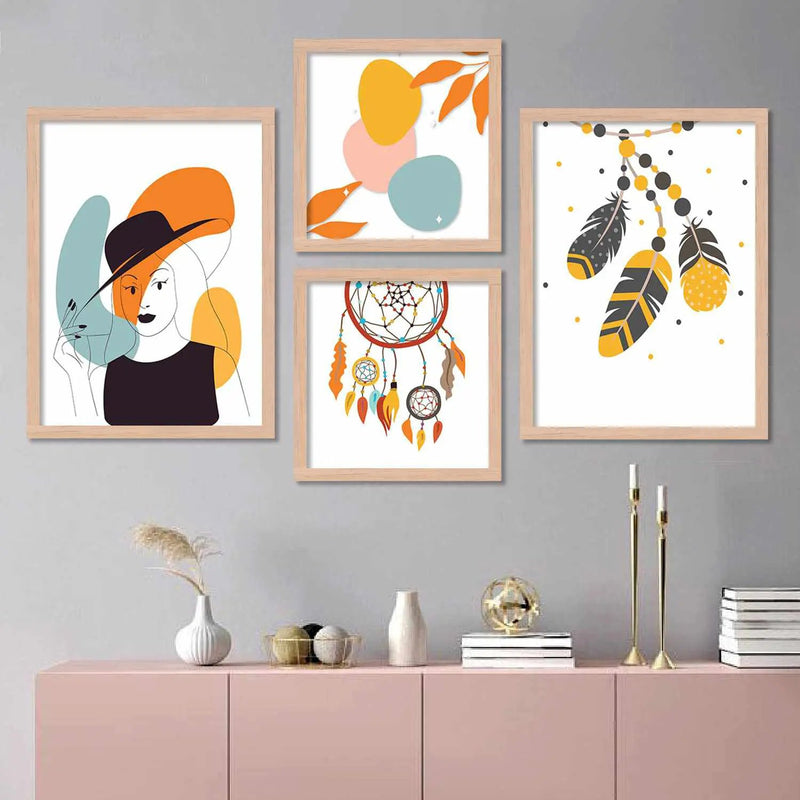 Modern Mystery : Elevate Your Space with a Contemporary Wall Art and Frame Set-Kotart