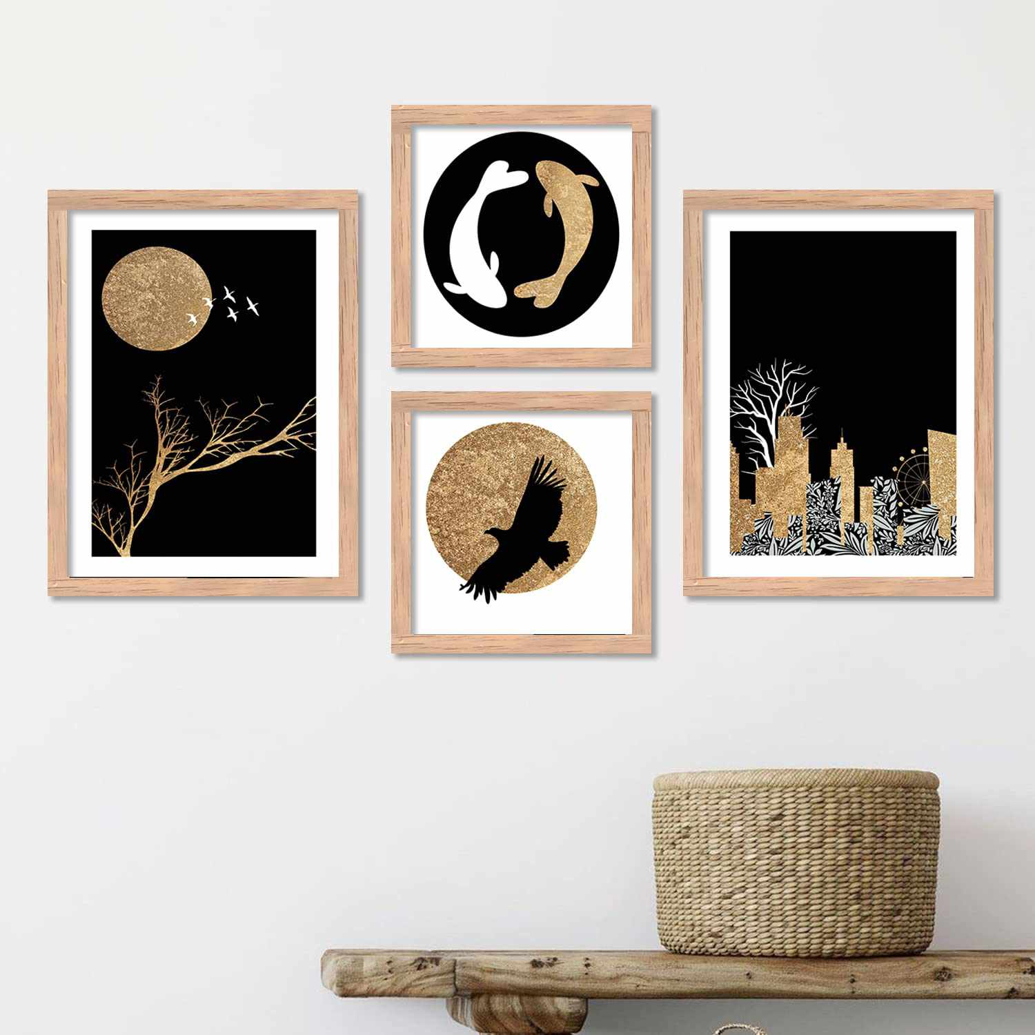 Modern Nature Inspired Wall Posters / Paintings with Frame-Kotart