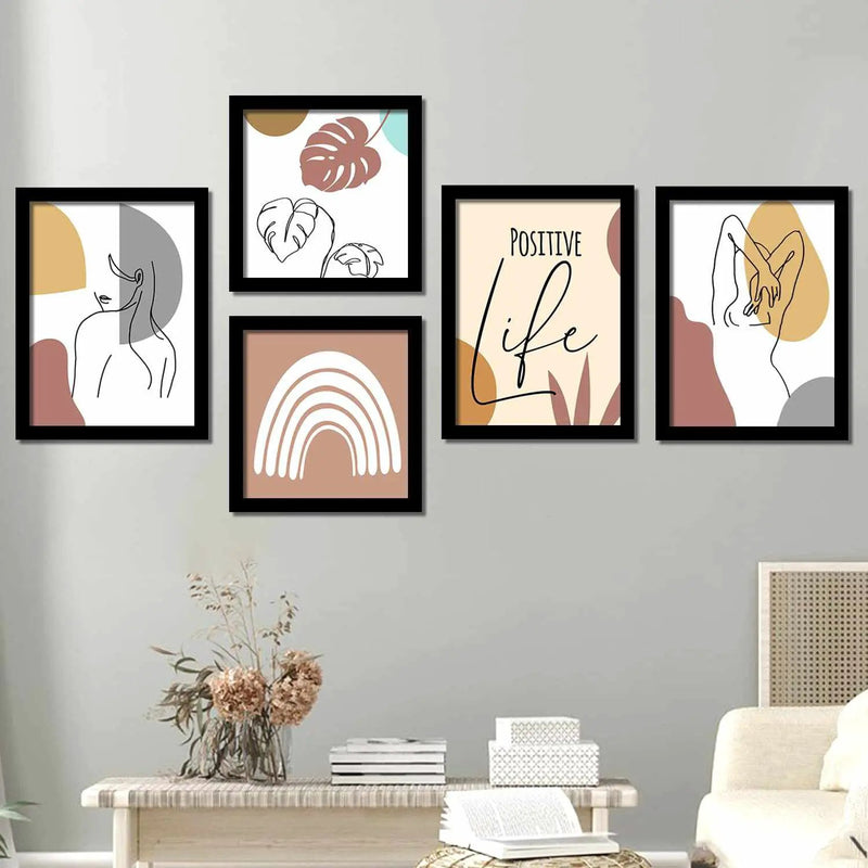 Modern Nature Theme Framed Print - Modern Minimal Wall Art Sets - Perfect for Your Home or Office by Kotart store