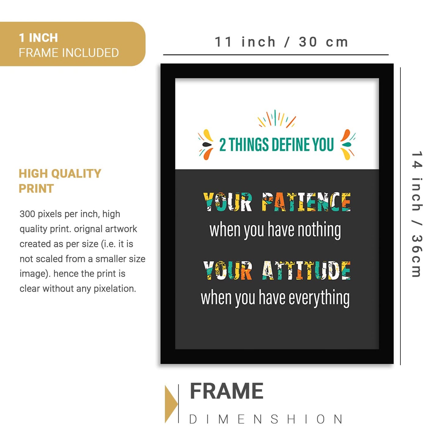 Motivational Quote Framed Poster for Home and Office Wall Decor-Kotart