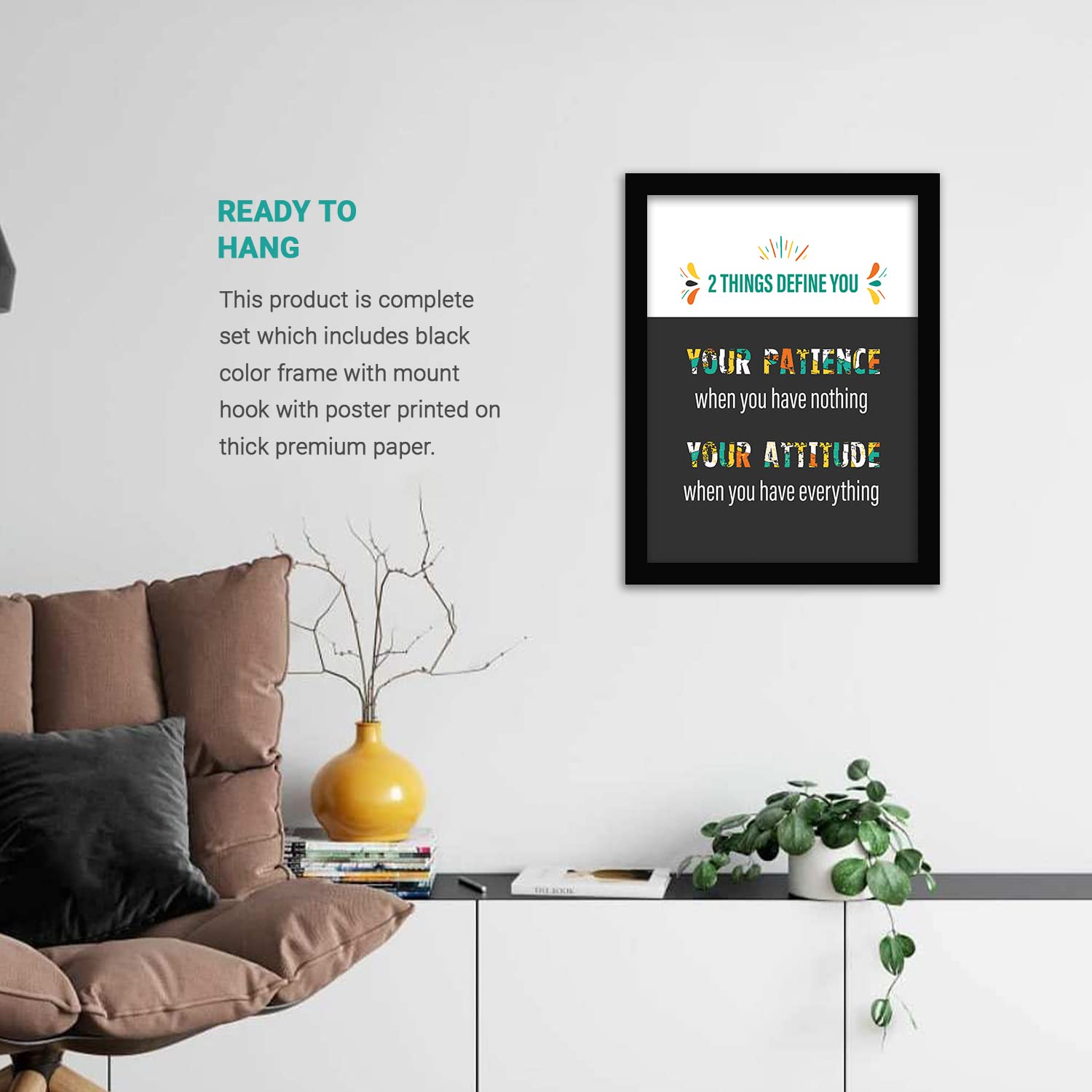 Motivational Quote Framed Poster for Home and Office Wall Decor-Kotart