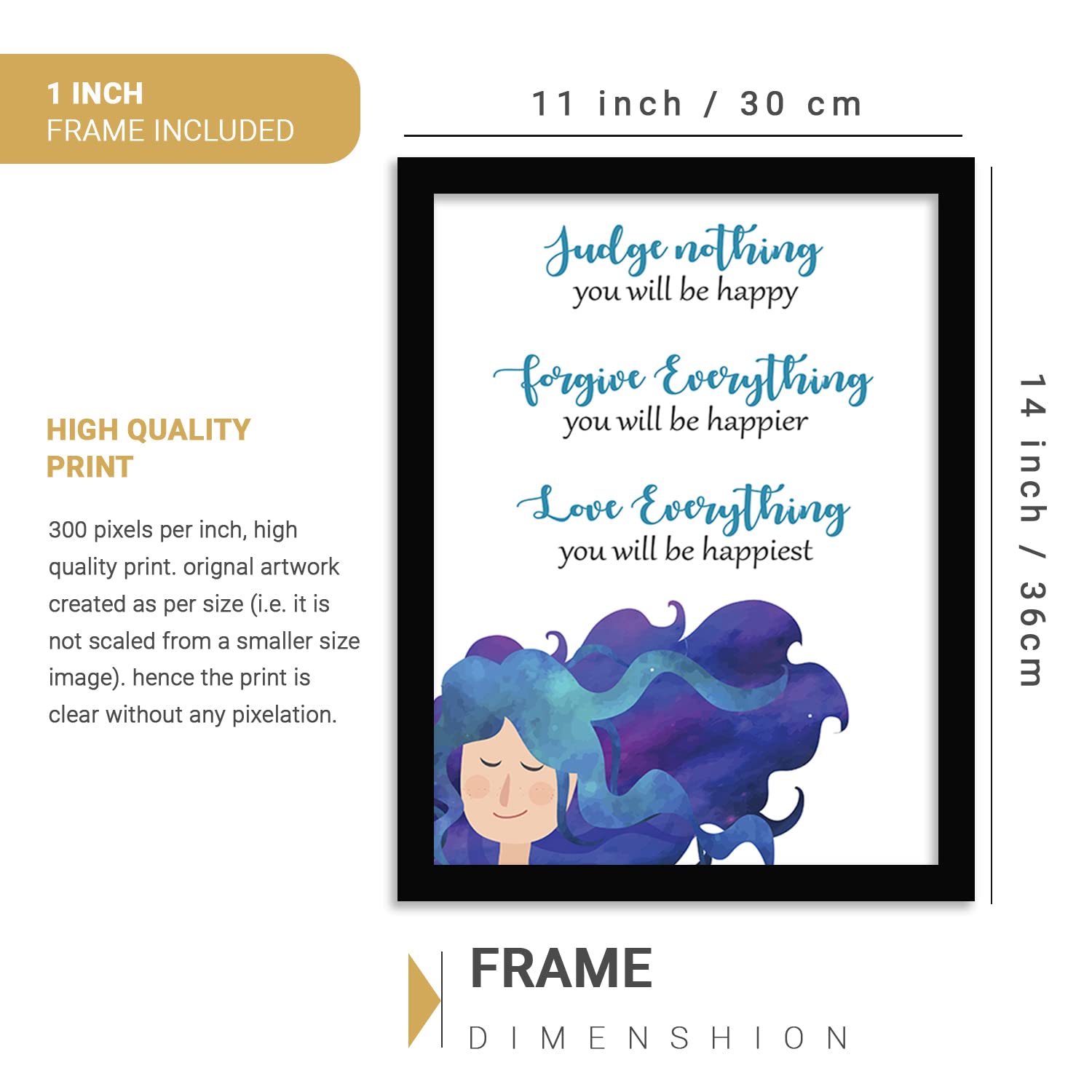 Motivational Quote Framed Wall Poster with Frame-Kotart