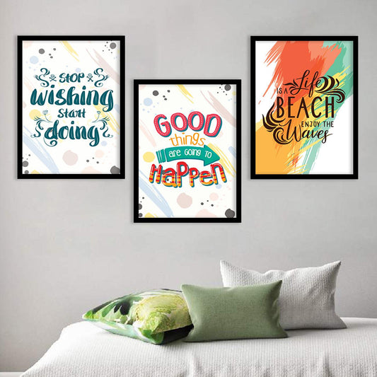 Motivational Quotes Framed Wall Posters Set-Kotart