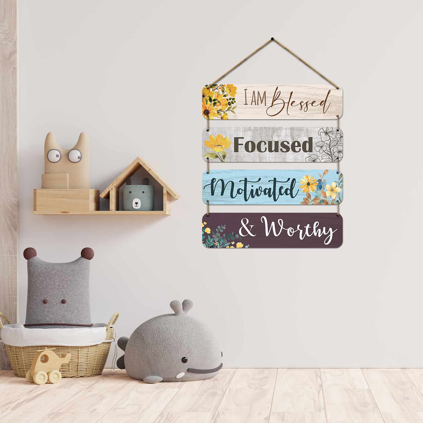 Cute Quotes MDF Wood Wall Hanging for Entryway Living Room Kids