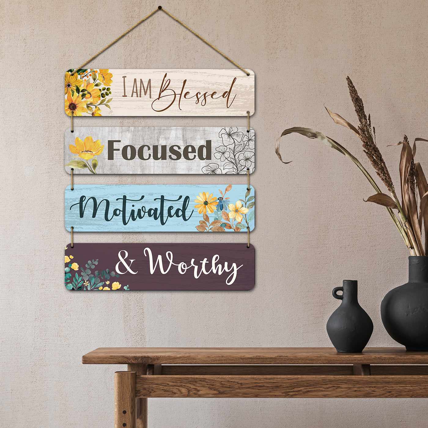 Cute Quotes MDF Wood Wall Hanging for Entryway Living Room Kids