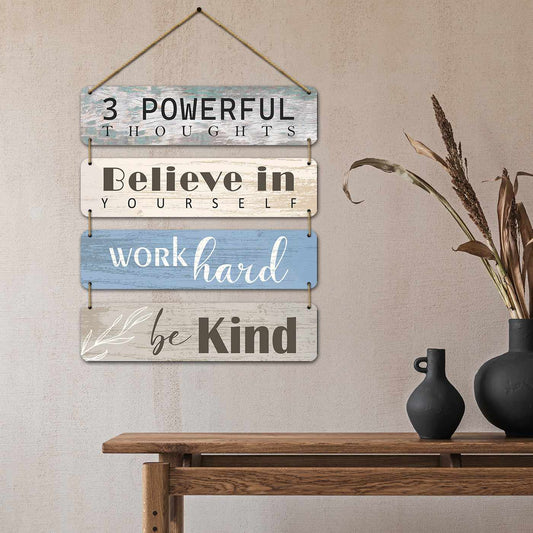 Motivational Quotes MDF Wood Wall Hanging for Entryway Living Room Kids Room Bedroom Wall Decor-Kotart