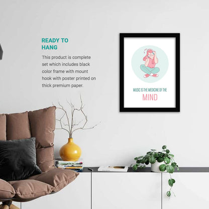 Music Quotes Poster with Frame-Kotart