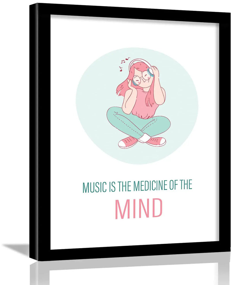 Music Quotes Poster with Frame by Kotart store