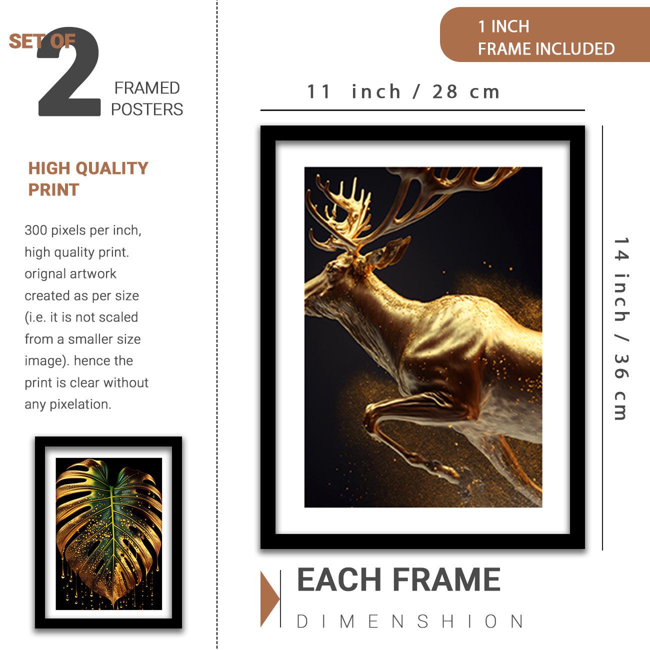 Nature Inspired Gallery Wall Art Set with Framed Prints - Modern Painting with Frame-Kotart