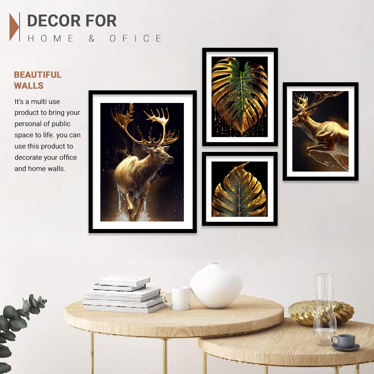 Nature Inspired Gallery Wall Art Set with Framed Prints - Modern Painting with Frame-Kotart