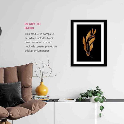 Nature Inspired Golden Leaf Wall Posters for Room Bedroom Living Room Wall Decor-Kotart