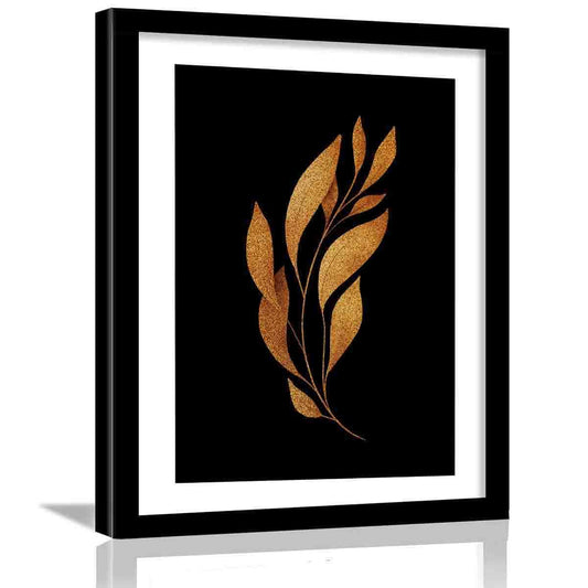 Nature Inspired Golden Leaf Wall Posters for Room Bedroom Living Room Wall Decor-Kotart