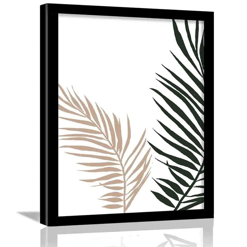 Nature Inspired Leaf Painting with Frame for Living Room Wall Decor-Kotart