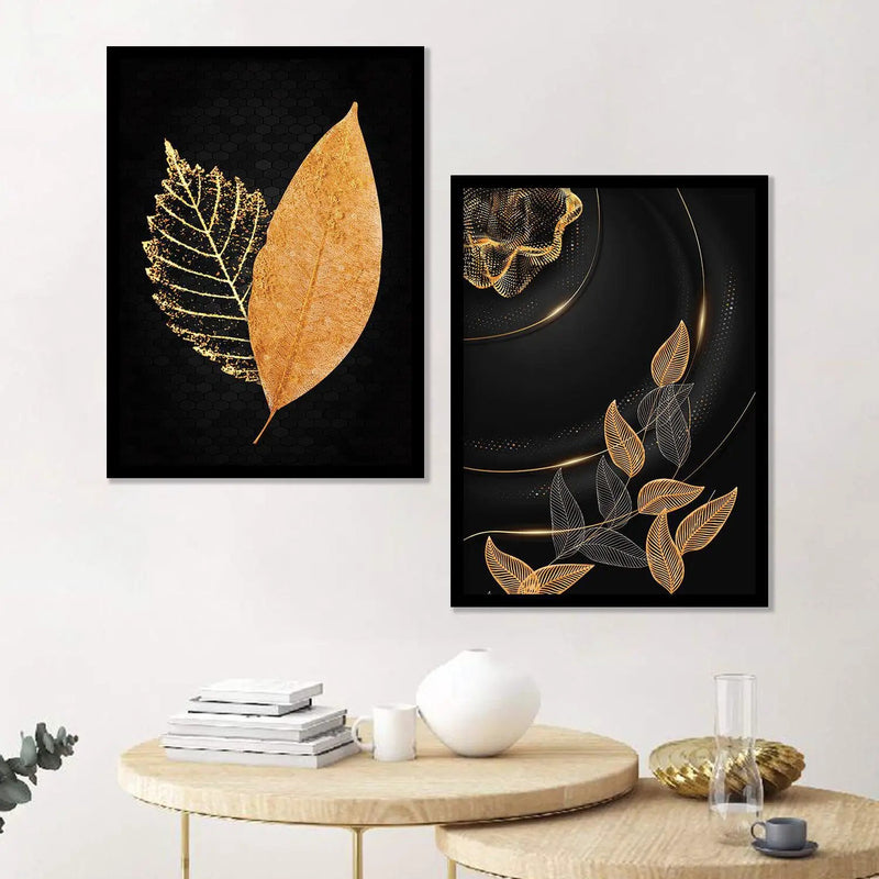 Nature Inspired Wall Art Framed Painting for Wall Decoration : Luxury Golden Desire-Kotart