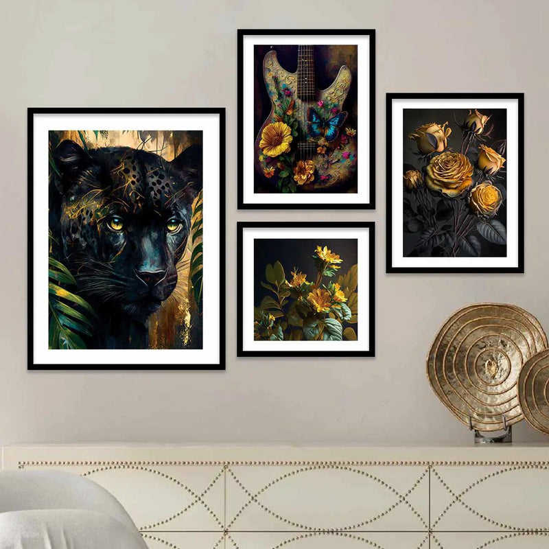 Nature Inspired Wall Posters with Frame for Gallery Wall Decor-Kotart