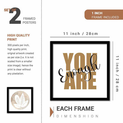 Nature Theme Modern Art Framed Wall Posters Painting (11 inch x 14 inch, Multicolor)- Set of 5-Kotart