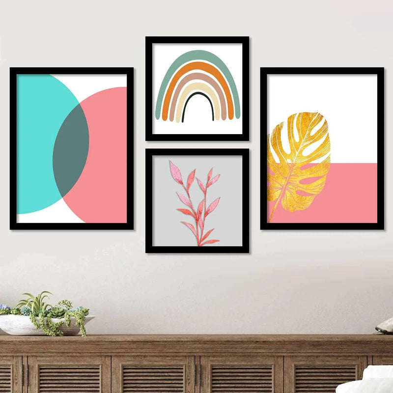 Nature Theme Wall Posters with Frame - Abstract Modern Wall Paintings-Kotart