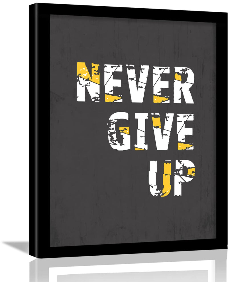 Never Giveup Motivational Quote Poster with Frame by Kotart store