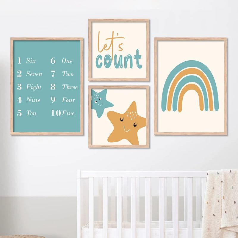 Playful Wall Art for Children - Set of 4-Kotart