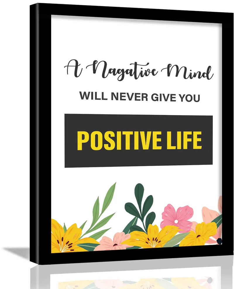 Positive Live Motivational Quotes Poster with Frame by Kotart store