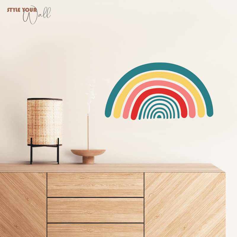 Rainbow Printed Wall Stickers for Kids Room Entryway Living Room and Home Decor-Kotart