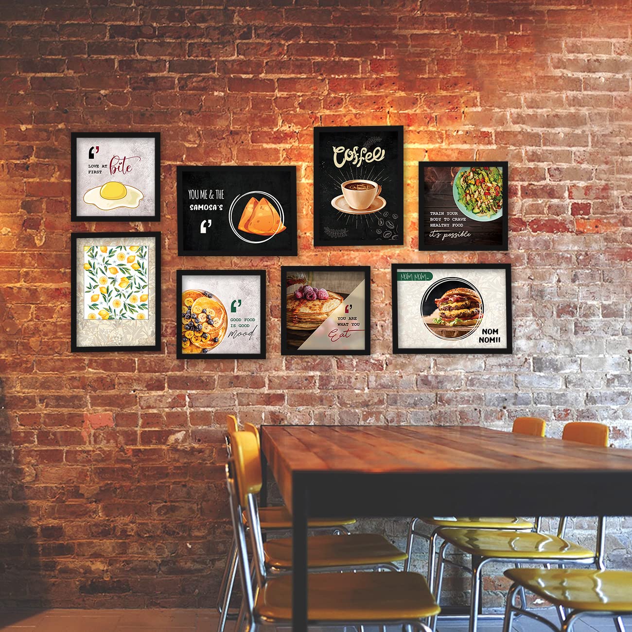 Restaurant Gallery Wall Art: Frame Combo - Set of 8 – Kotart