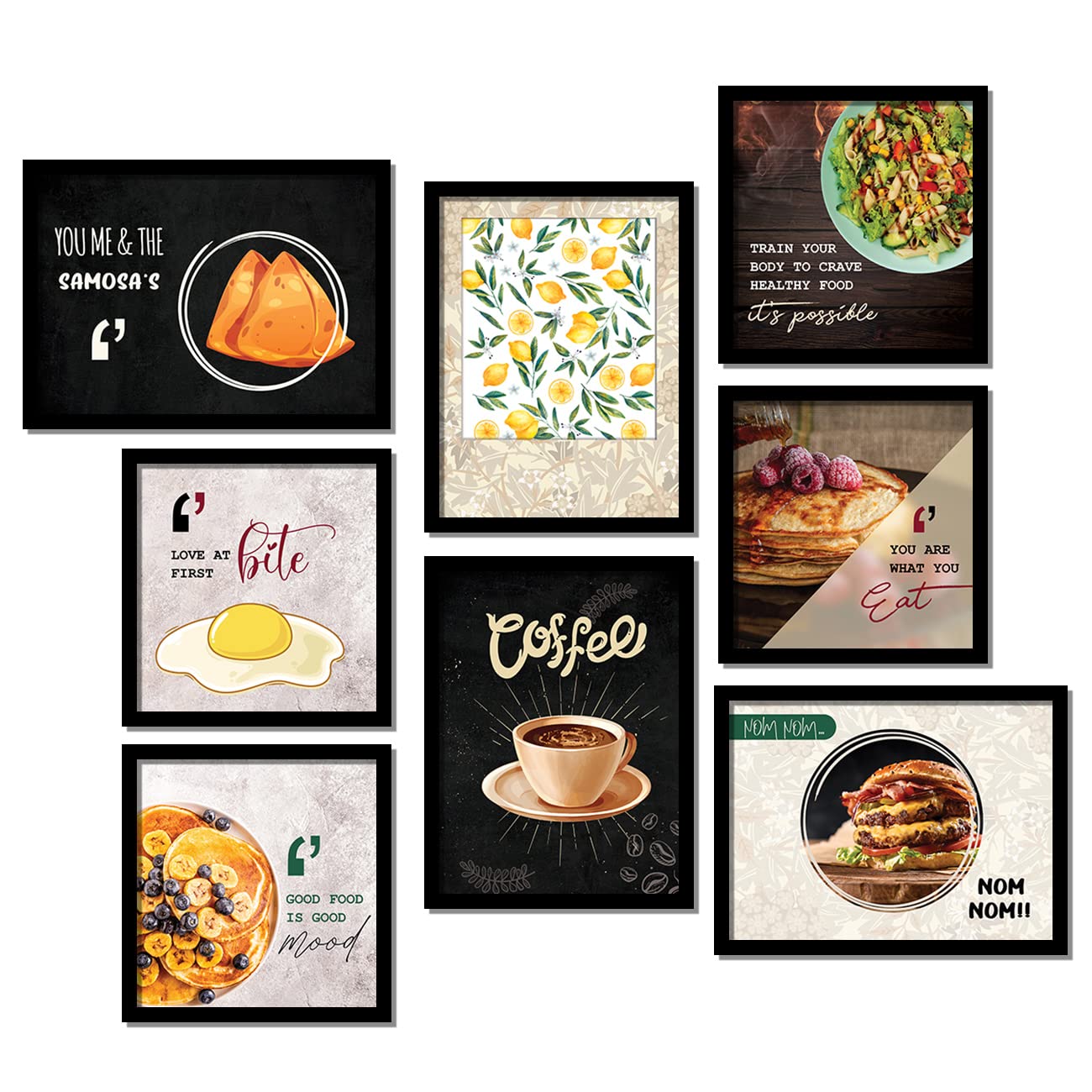 Restaurant Gallery Wall Art: Frame Combo - Set of 8-Kotart