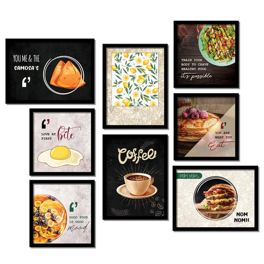 Restaurant Gallery Wall Art: Frame Combo - Set of 8-Kotart